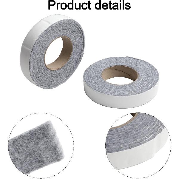 Thickened Weather Stripping 2 Strips 13 Feet, 3 Cm Wide Felt Cotton Tape Seal Tape for Window, Sliding Door Jamb, Speaker, Dashboard(Gray 3cm*400cm)