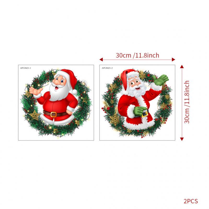 2 Santa Claus Window & Door Stickers - AFC8421