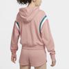 Nike Letter Brand Logo Print Color Block Sleeve Hoodie Women Hoodies Pink CU5924-685