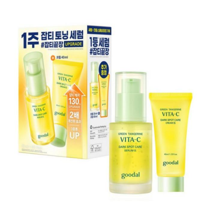 

Goodal Green Tangerine Vita C Dark Spot Care- Serum 30ml+Cream 40ml Set serum30ml+cream40ml