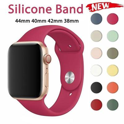 Soft Silicone Band for Apple Watch Series 6 SE 5 4 3 2 1 38MM 42MM Rubber Watchband Strap for iWatch 4/5 40MM 44MM