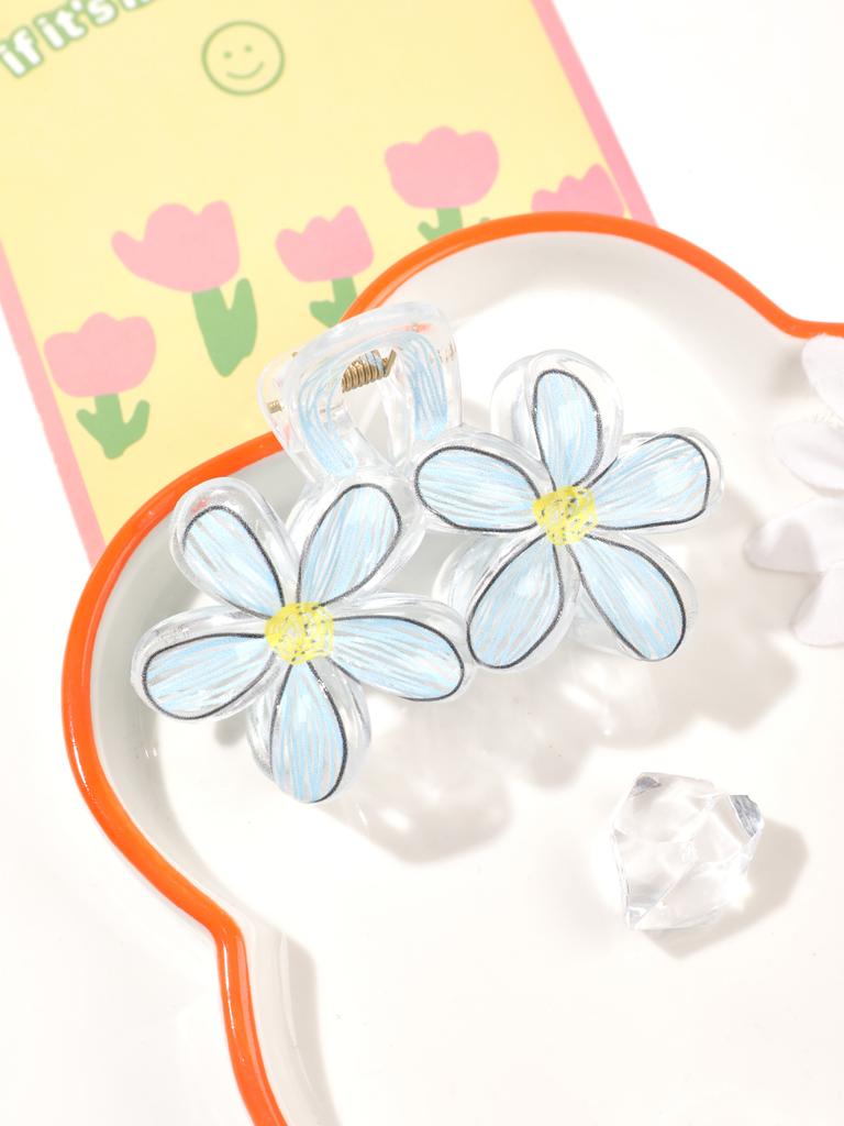 6 Pcs Fashion Women Flower Sweet Hair Clips,Vacation Bohemia Egg Flower Barrettes Girls Line Hairpins Spring Hair Accessories