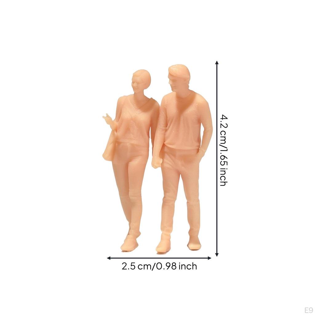 Unpainted Miniature Couple WhiteCast Figure Tiny People Figurines for Hobby