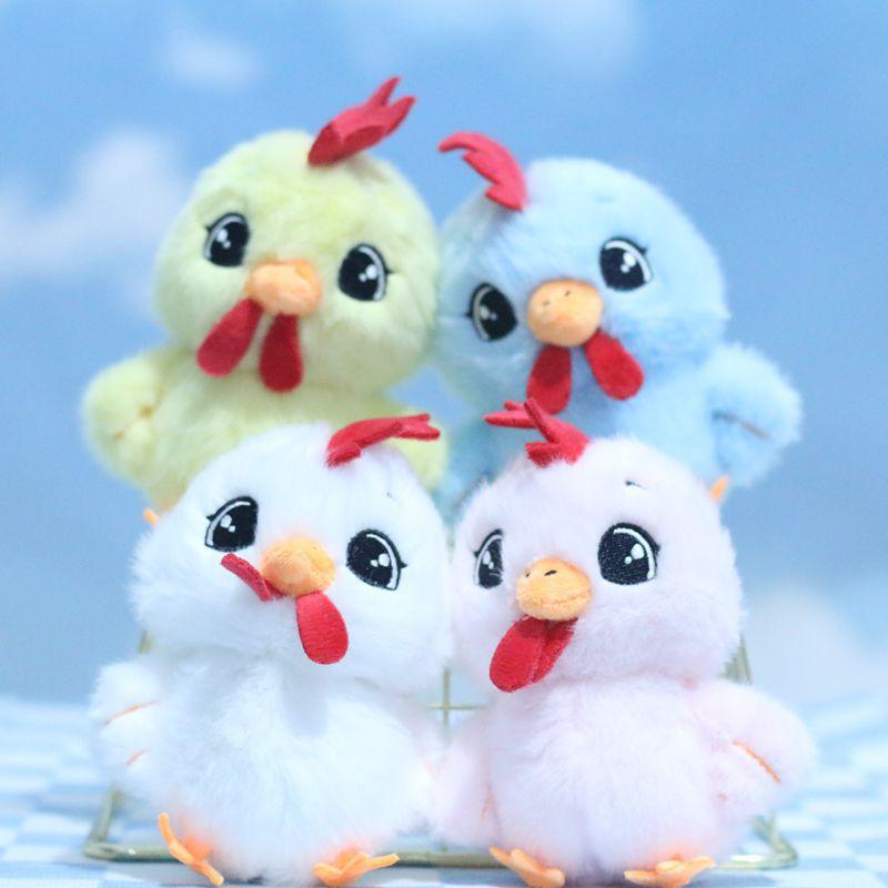 Lovely Plush Cartoon Rooster Bag Charm Cute Chicken Keychain Soft Accessory Doll