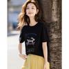 Demana Damen lockeres Baumwoll-T-Shirt mit Hasendruck