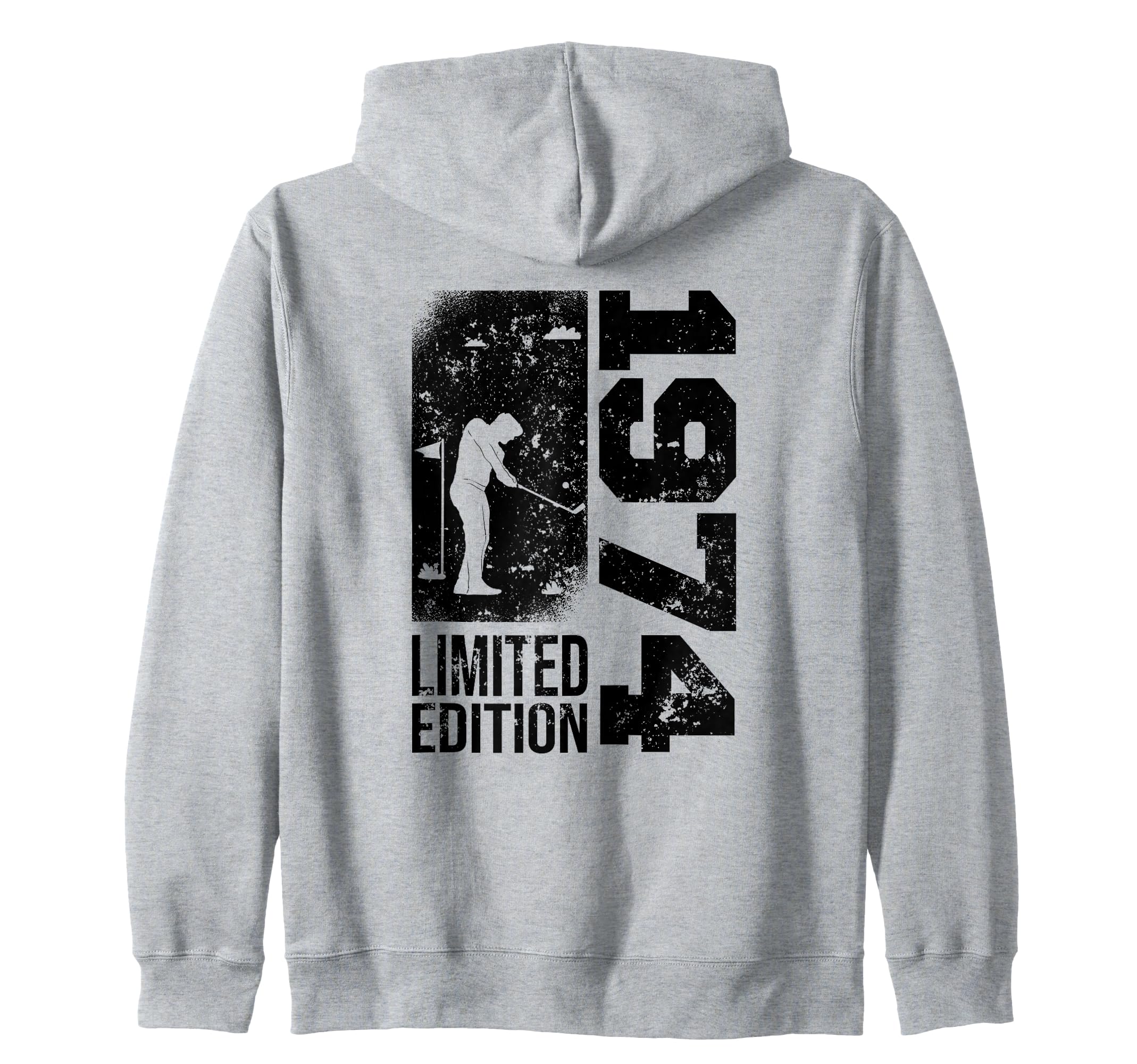 Joueur de golf Golf, Golfeur Joueur de golf Vintage 1974 Anniversaire Balle de golf Sweat à capuche zippé Golf black