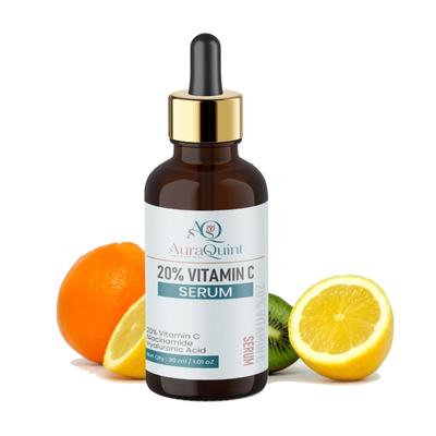 AuraQuint 20% Vitamin C Serum, 30ml, With Niacinamide and Hyaluronic Acid for Skin Radiance | for Both Women and Men