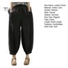 Loose Trousers Lantern Pants Summer Elastic Waist Solid Color Cotton Linen Dual Pockets Harem Ankle Length Fit Women Baggy Daily Wear Casual