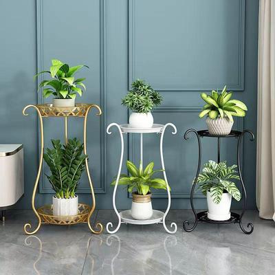 Vícevrstvý železný stojan na květiny do obývacího pokoje a na balkon