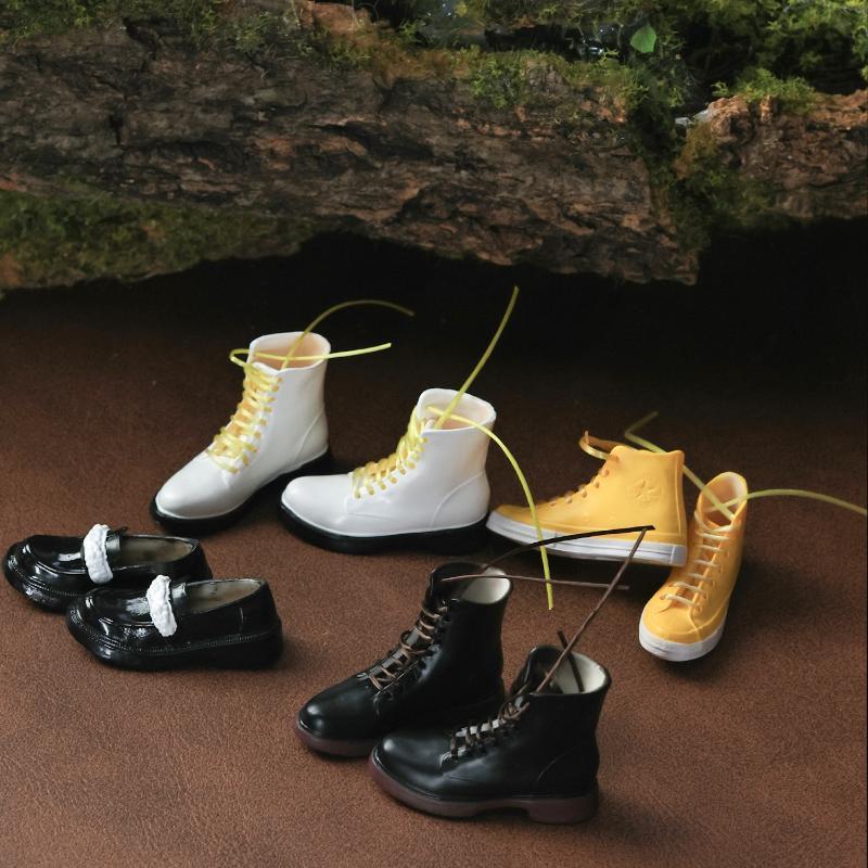 Mini Leather Doll Shoes 1 Pair 4*1.5cm for OB22 OB24 1/6 Licca Dolls Clothing Matching Dress Up Accessories