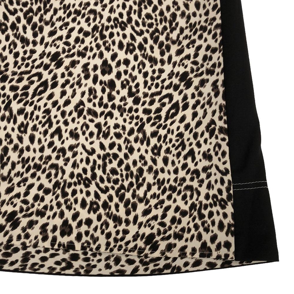 LOVELESS Leopard Pattern Long sleeve long Shirt dress 36 black Women Used