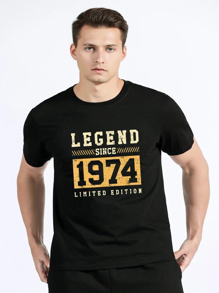 Gammal Vintage 1974 Födelsedagsdekoration Unisex Dam T-shirt Fru Make Födelsedagspresenter Ordspråk Citat Grafisk T-shirt Kläder