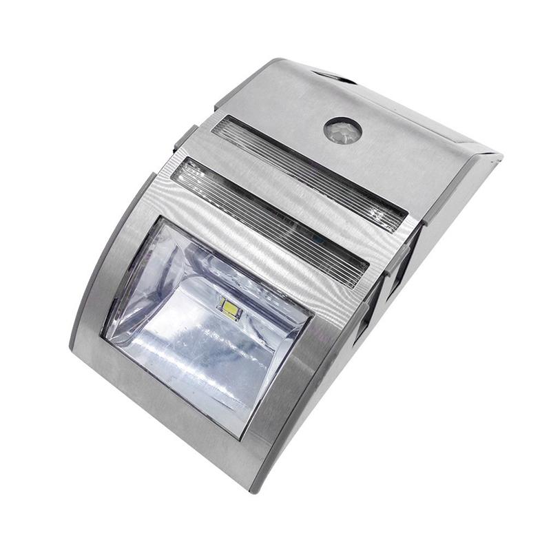 Waterproof PIR Motion Sensor Outdoor Wall Light LED Solar Light Stainless Steel Outdoor Garden Yard Security Wall Lamp IP44