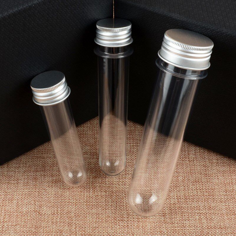 30ml/40ml/100ml Transparent Cylindrical Plastic Test Tube Mask Powder Bottles Bath Salts Candy Storage Bottle Fire Extinguisher Bottles