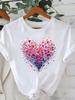 (Asian Size) trend butterfly cute Women Printed Lady Casual Short Sleeve T Tee Top Clothing Shirt Fashion Female Graphic T-shirts