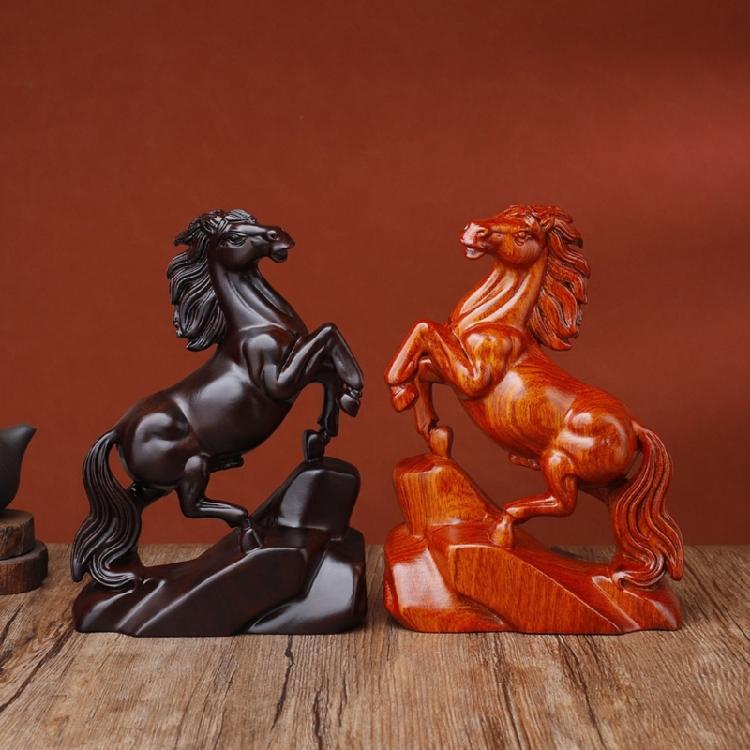 Wood Horse Statues Handmade Horse Figurine Sculptures Home Decors Table Ornament Collectible Figurines Gift Women Men