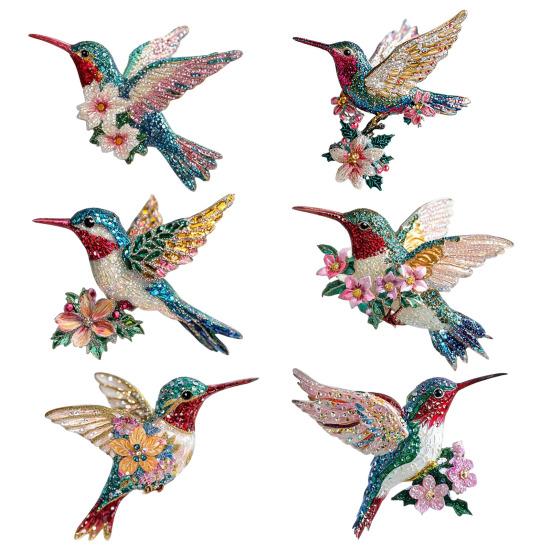 Yousheng 2D Acrylic Hummingbird Hanging Decoration Indoor Outdoor Garden Yard Window Wall Hanging Flat Flower Colorful Bird Ornament