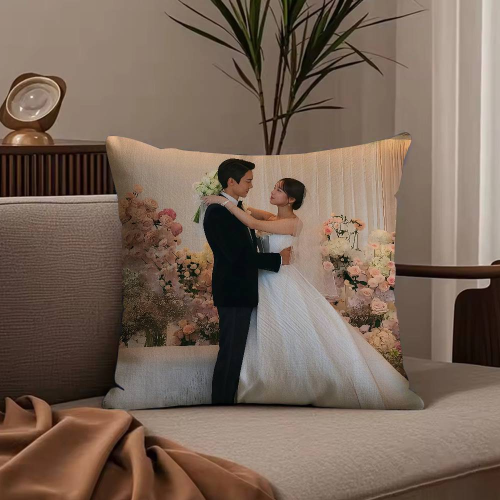 W-When the P-Phone R-Rings TV Pillow Case Anti-dustmite Pillowcase Invisible zipper silky short plush Sofa cushion cover