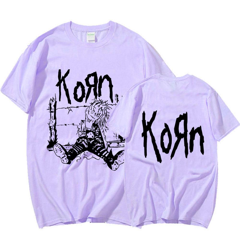 Rock Band Korn 1994 Rag Doll Neidermeyers T Shirt Men's Vintage Metal Gothic Oversized Short Sleeve T-shirts Hip Hop Streetwear