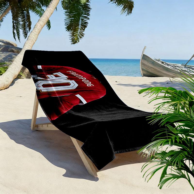Jeremie Frimpong Print Beach Towel, Large Soft Quick Dry Towel for Beach Camping Swimming