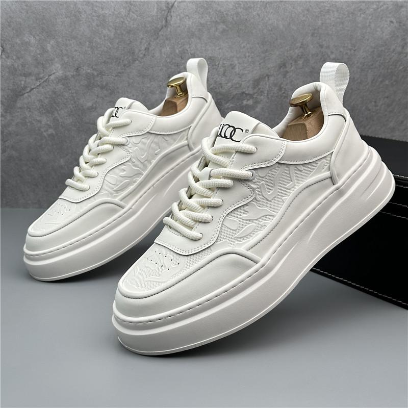 Men's Luxury Designer White Lace Up Platform Shoes Male Causal Flats Moccasins Sports Walking Sneakers Zapatos Hombre