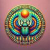 Stunning Ancient Egyptian Scarab Iron Wall Art 8x8 Inch Colorful Metal Home Decor