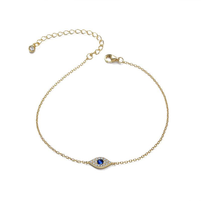 Evil Eye Micro Pave Zircon Bracelet Women Vintage High End Jewelry