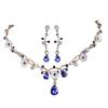 Elegant Crystal Rhinestone Bridal Jewelry Set: Alloy Flower Necklace & Earrings