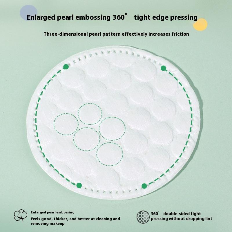 100 Pcs Soft And Breathable Circular Makeup Remover Pads Double-Sided Pearl Textured Cotton Pads, Used For Daily Facial Cleaning