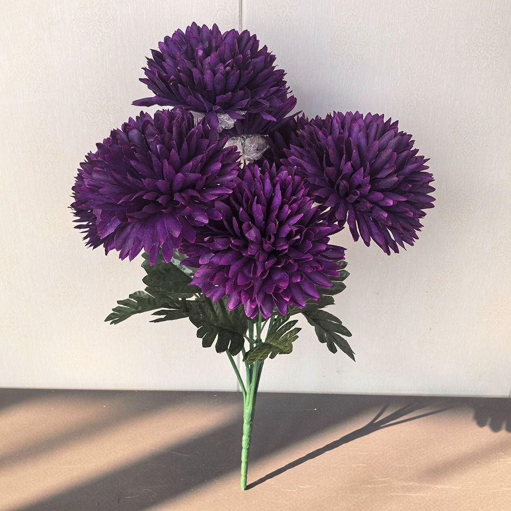 Multicolor Chrysanthemum Artificial Flower 7 Heads Decorative Flower Faux Floral Event Supplies