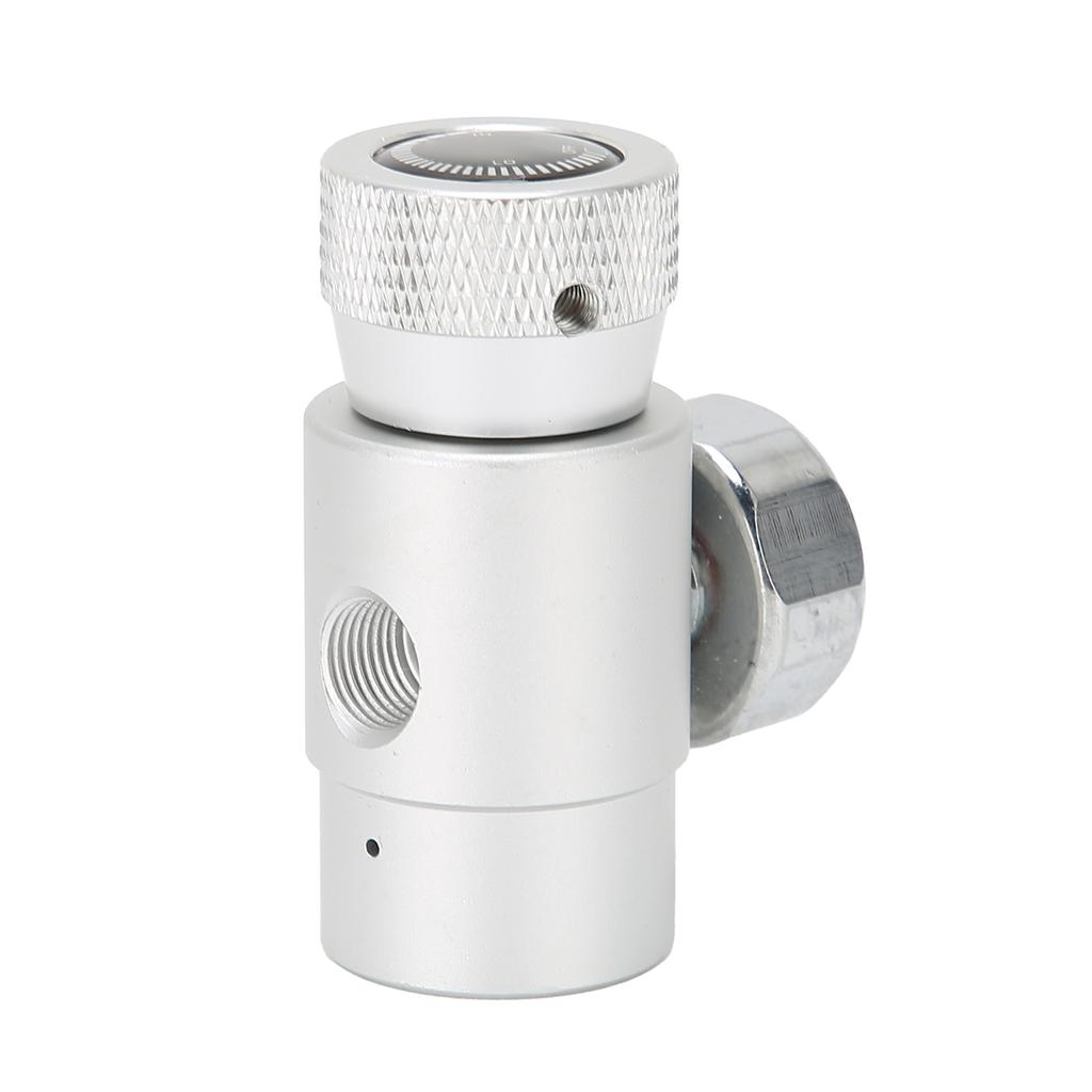 CO2 Refill Adapter Connector Gas Regulator Silver Soda ASA with 3000psi Pressure Gauge