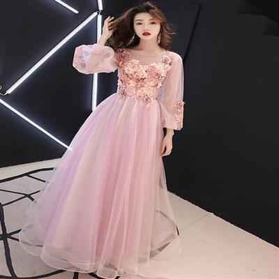 Banquet Evening Dress Women's 1011 New Fairy Dream Long Small White and Thin Art Test Piano Performance Clothes