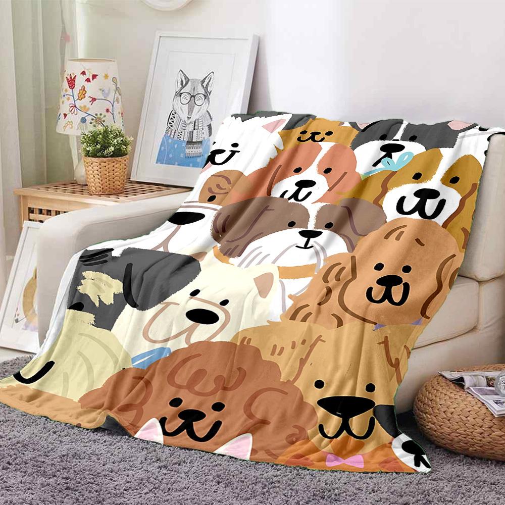 1pc Cute-Dogs Blanket Warm,Perfect for Camping And Travel, Making It a Great Gift for Any Season Yy250904191