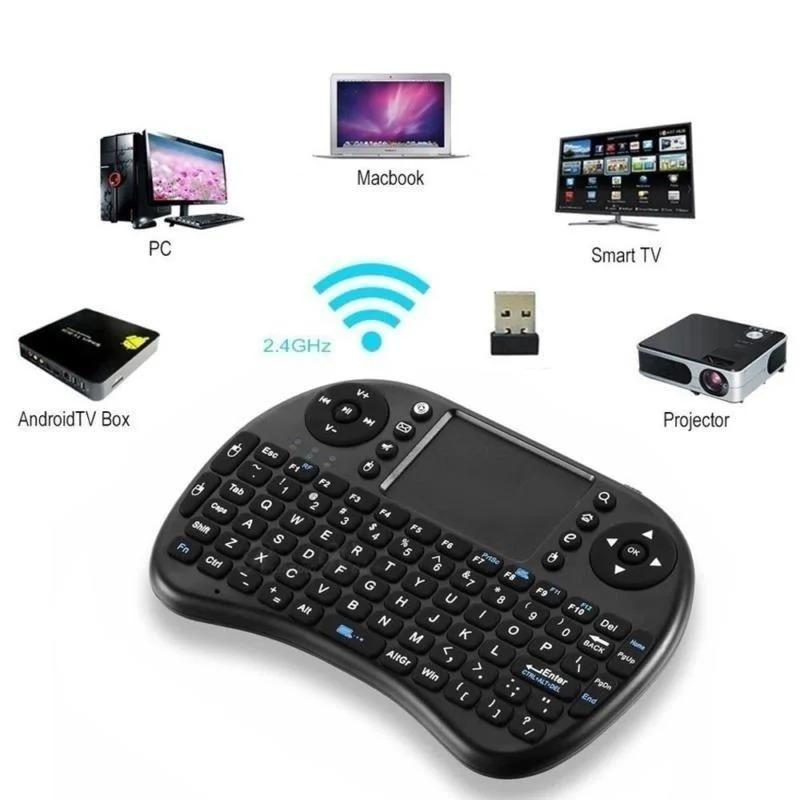 מקלדת מיני אלחוטית 2.4GHz שלט רחוק Air Mouse משטח מגע למחשב Smart TV Box
