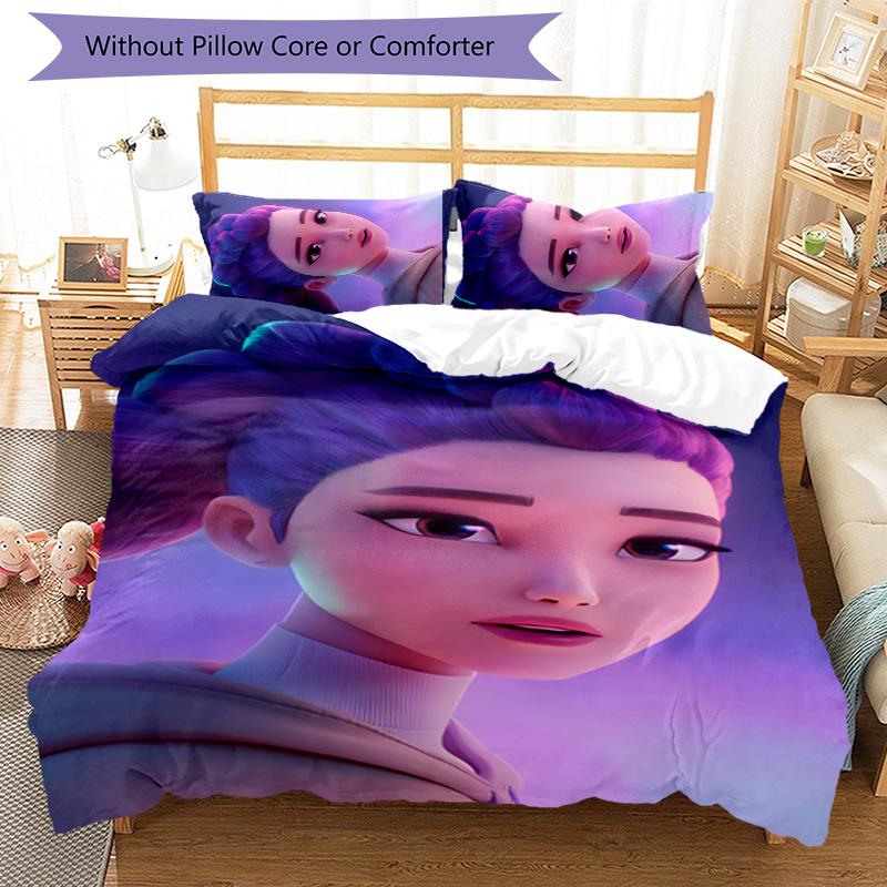 KPOP Hunter 3pcs Bedding Set Duvet Cover Closure Includes 1 Duvet Cover & 2 Pillowcases for All Seasons Bedroom Home Dorm Decor
