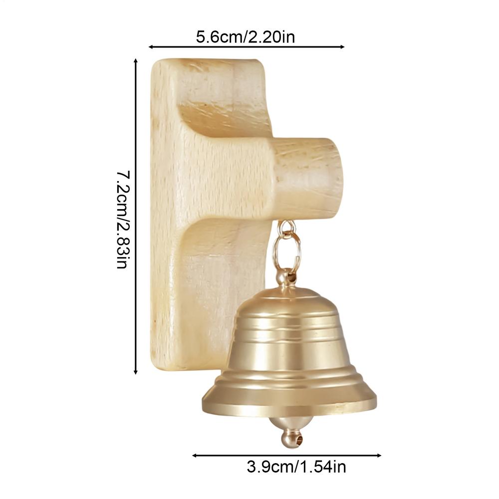 Magnetic Wooden Chime Decorative Copper Bell Magnetic Wooden Chime Reminder Door Bell Entrance Bedroom Welcome Doorbell