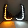White+ Yellow Light LED DRL Daytime Running Light Turn Signal Fog Lamp For Toyota Hilux Revo 2024 2025