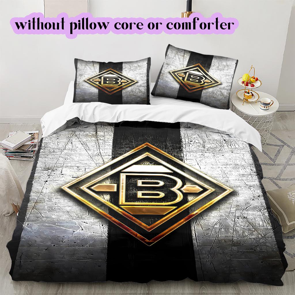 Set cu model logo hochei pe gheață cuvertură cu față de pernă Decorare casă Cadou de ziua de naștere (1*husa de pilotă+ 2*fețe de pernă, fără umplutură)