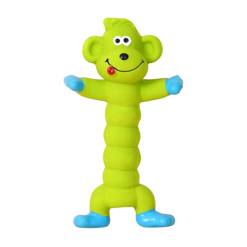 

Green Monkey Squeaky Dog Toy Soft Latex Interactive Pet Chew Toy зелёный