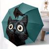 1 Stück Katze Krähe Automatisches Öffnen 8 Rippen Winddichter Regenschirm, Reise & Pendeln, Geeignet für Alle Jahreszeiten