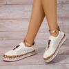 2025 new women's casual single shoes flat-soled large-size thick-soled breathable color matching casual single shoes women's shoes