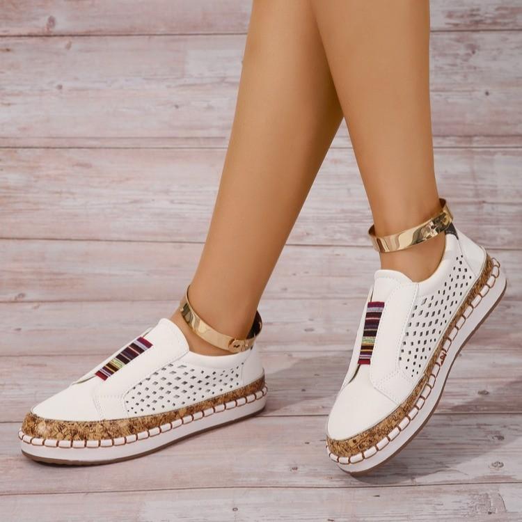 2025 new women's casual single shoes flat-soled large-size thick-soled breathable color matching casual single shoes women's shoes