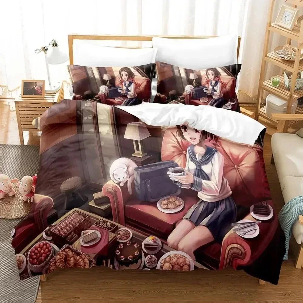 New Hyouka Bedding Set Single Twin Full Queen King Size Bed Set Adult Kid Bedroom Duvet Cover Sets 3D Print Anime Bed Sheet Set
