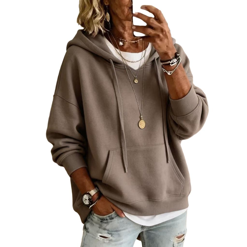 Women's Loose Fit Hoodie with Pockets Casual Long Sleeve Pullover Sweatshirt for Everyday Wear