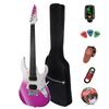 Bullfighter 34-inch Kids Electric Guitar Beginner Kit D120-R ST Style Mini Electric Guitar Purple with Pick Cable Strap Spare Strings and Gig Bag