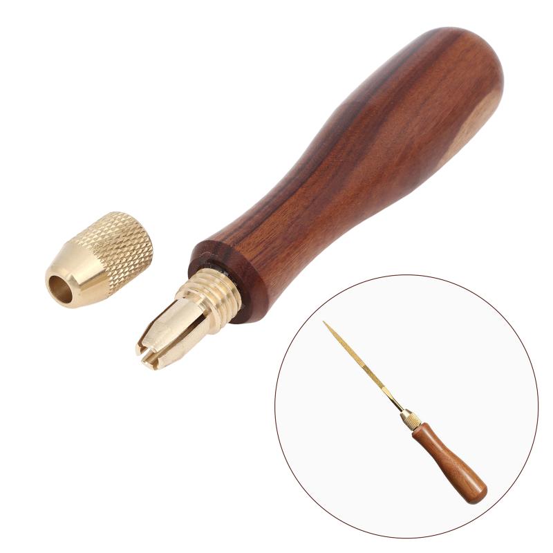 Wood File Handle Wooden Handles With Brass Collet Chuck For Small Files Diy Tool Accessories