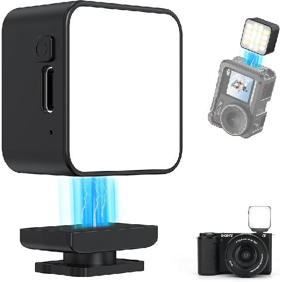 VRIG Mini LED Action Camera Vlogging Video Light, Magnetic Cold Shoe Photography Fill Lighting for DJI Osmo Action 5Pro/4/3 Camera Cage, Osmo Pocket