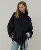 CITYBREEZE High-Neck Belted Half Trench Coat_Dark Navy