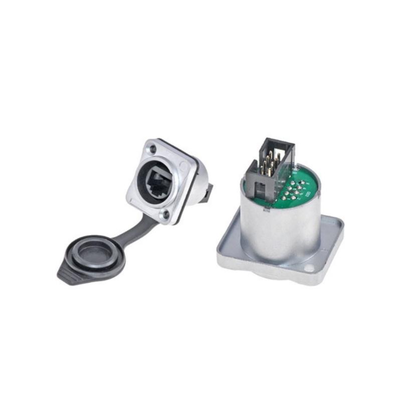 NE8FDE NE8FDP RJ45 Panel Mount D Type Connector 8P8C 1Pcs Ethernet Adapter for Telecom Network Maintenance Work