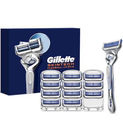 Ręczna maszynka do golenia Gillette Skintech 1 zestaw + żyletka 12 zestawów, 1 zestaw